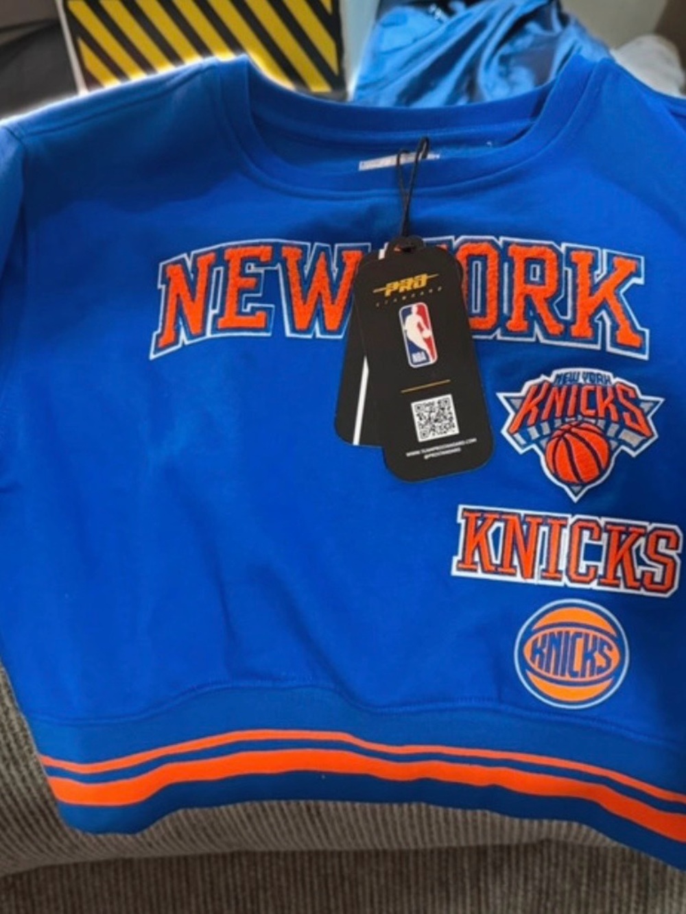 New York Knicks Youth Blue & Orange Crewneck Sweatshirt